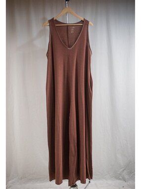 Natural Life Women's Jumpsuit One Size Brown V Neck Wide Leg